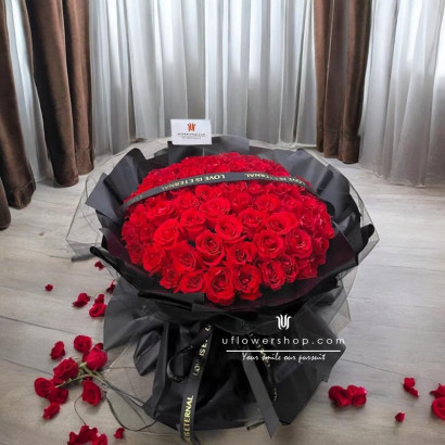 52 Red Roses Bouquet -...